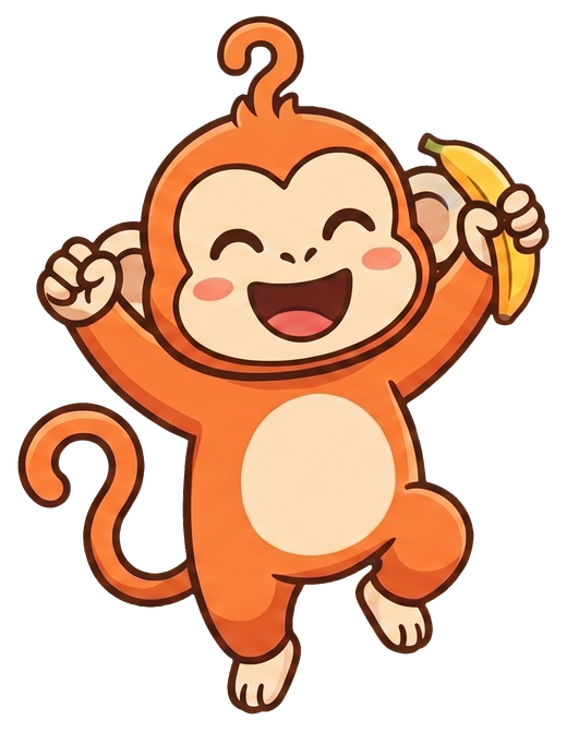 Momo the monkey, celebrating