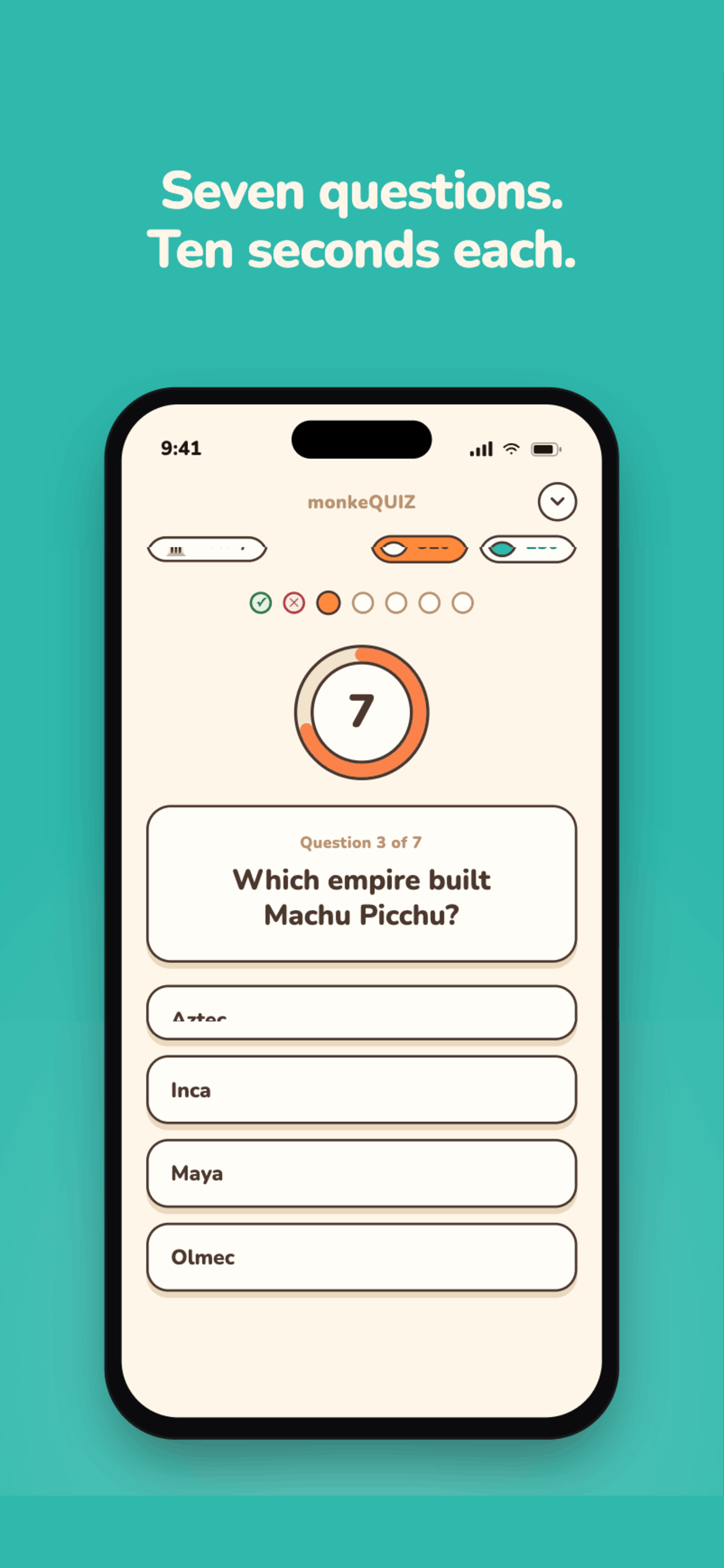 Question screen